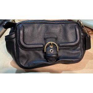 Coach Campbell Bag F25150 Crossbody Black Leather Gold Hardware Great Condition